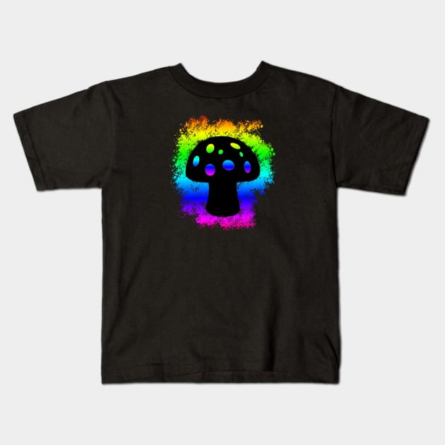 mushroom with colorful rainbow colors Kids T-Shirt by SpassmitShirts